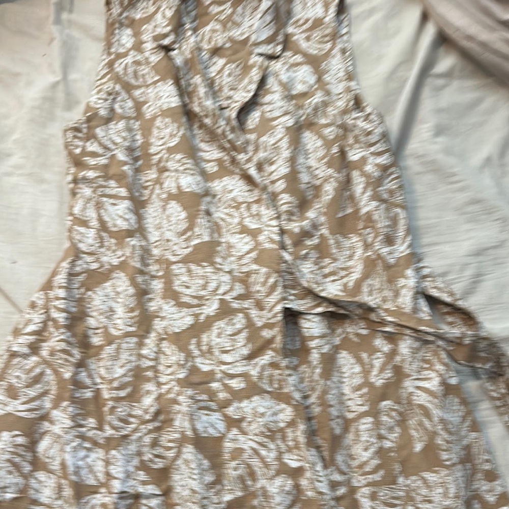Alfani Tan and White Maxi Dress